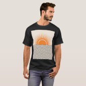 Abstracte zonsondergang: geometrische boho decor. t-shirt (Voorkant volledig)