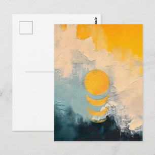 Abstracte Zonsondergang – Gouden Kalmte boven Hori Briefkaart