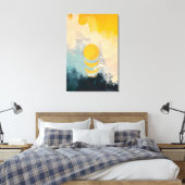 Abstracte Zonsondergang – Gouden Rust Over Horizon Canvas Afdruk (Insitu (Slaapkamer))