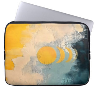 Abstracte Zonsondergang – Gouden Rust Over Horizon Laptop Sleeve