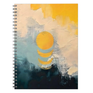 Abstracte Zonsondergang – Gouden Rust Over Horizon Notitieboek