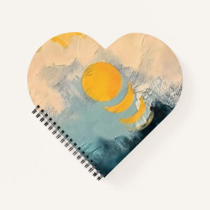 Abstracte Zonsondergang – Gouden Rust Over Horizon Notitieboek