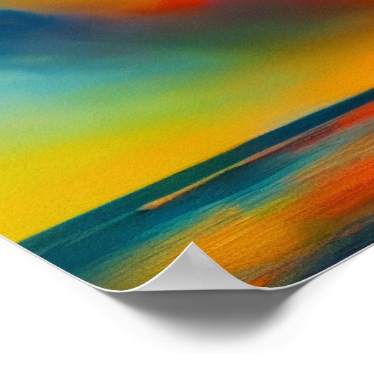 Abstracte zonsondergang in de haven poster (Hoek)