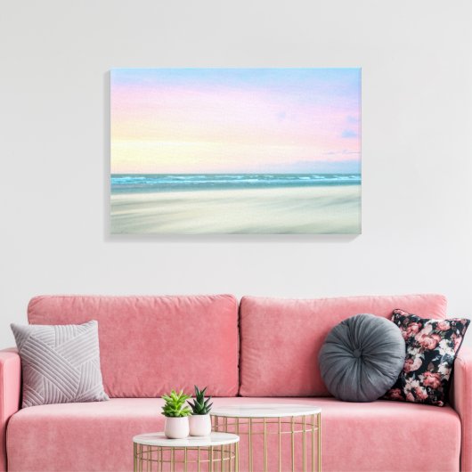 Abstracte zonsondergang op het strand in Den Haag Canvas Afdruk (Insitu (Woonkamer))