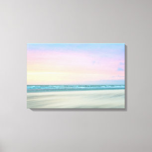 Abstracte zonsondergang op het strand in Den Haag Canvas Afdruk