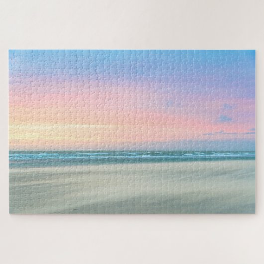 Abstracte zonsondergang op het strand in Den Haag Legpuzzel (Horizontaal)