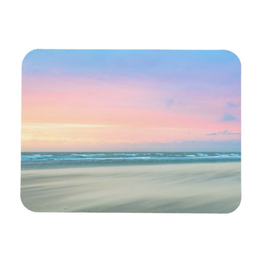 Abstracte zonsondergang op het strand in Den Haag Magneet (Horizontaal)
