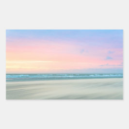 Abstracte zonsondergang op het strand in Den Haag Rechthoekige Sticker
