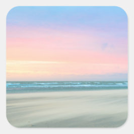 Abstracte zonsondergang op het strand in Den Haag Vierkante Sticker