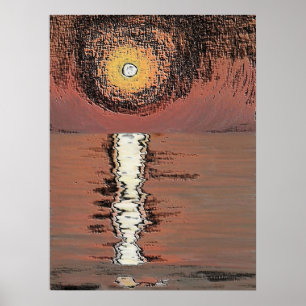 Abstracte zonsondergang poster