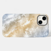 Abstracte zonsopgang lucht bord goudblauw monogram Case-Mate iPhone case (Achterkant (horizontaal))