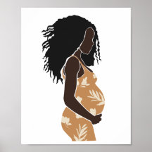 Abstracte zwangere zwarte vrouw bloemrijke zwanger