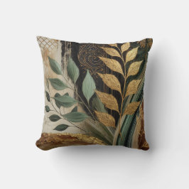 Abstracte zwart-gouden blad kunstwerk stijl 10 kussen