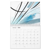 Abstracte zwart-lijnkleur voor modern kunstwerk kalender (Jan 2026)