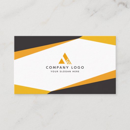 Abstracte zwart-Oranje QR-code Professional Visitekaartje (Voorkant)