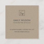 ABSTRACTE ZWART PEACH KRAFT SCANDI DANK U LOGO VIERKANTE VISITEKAARTJE (Achterkant)