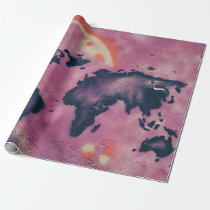 Abstracte zwart-roze kunst cadeaupapier
