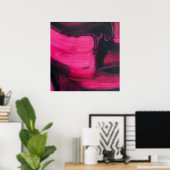 Abstracte zwart-roze wandkunst poster (Thuiskantoor)