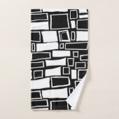 Abstracte zwart-wit geometrische Tegels Bad Handdoek (Handdoek)