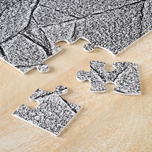 abstracte zwart-wit kunst poserende dame retro legpuzzel (Zijkant)