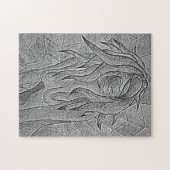 abstracte zwart-wit kunst poserende dame retro legpuzzel (Horizontaal)