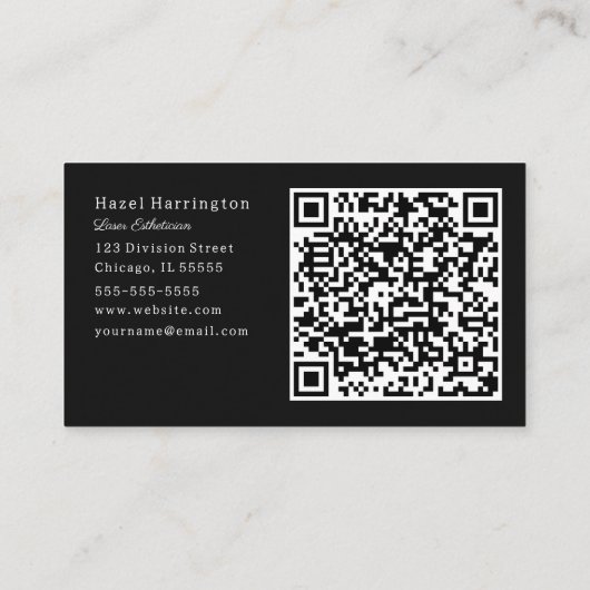 Abstracte zwart-wit QR Code Visitekaartjes (Achterkant)