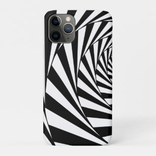 Abstracte zwart-wit wervelende spiraalvormige trap iPhone 11 pro hoesje