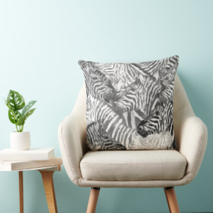 Abstracte zwart-wit zebra kunst kussen