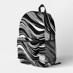 Abstracte zwart-witgolf bedrukte rugzak