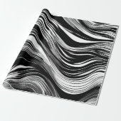 Abstracte zwart-witgolf cadeaupapier (Uitgerold)