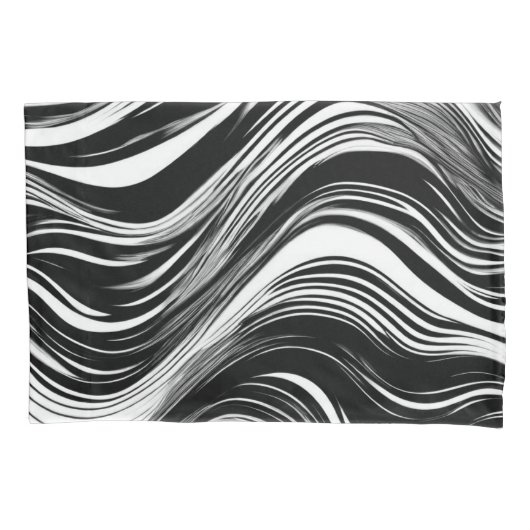 Abstracte zwart-witgolf kussensloop (Voorkant-Links)