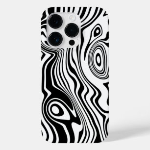 Abstracte zwart-witgolven - Aangepaste kleuren Case-Mate iPhone 14 Pro Hoesje