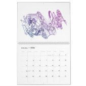 Abstracte zwart-witkleuren in kleur kalender (Jan 2026)