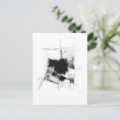 Abstracte zwart-witkunst briefkaart (Staand voorkant)