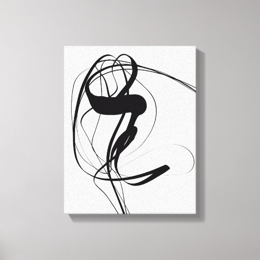 Abstracte zwart-witkunst canvas afdruk (Voorkant)