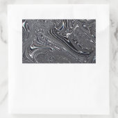 Abstracte zwart-witkunst rechthoekige sticker (Tas)