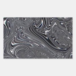 Abstracte zwart-witkunst rechthoekige sticker