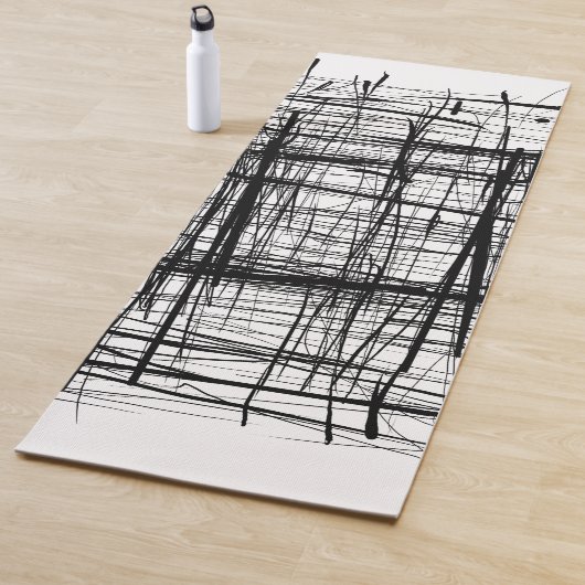 Abstracte zwart-witkunst yogamat (In situ)
