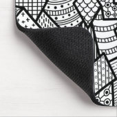 Abstracte zwart-witpatroonkunst muismat (Hoek)