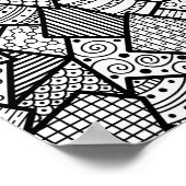 Abstracte zwart-witpatroonkunst poster (Hoek)