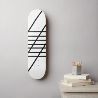 Abstracte zwart-witskateboard wand skateboard