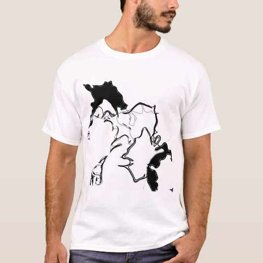 Abstracte zwart-witstijl t-shirt (Voorkant)