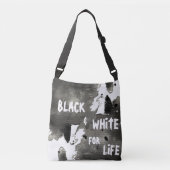 Abstracte zwart-witte Waterverf Crossbody Tas (Voorkant)