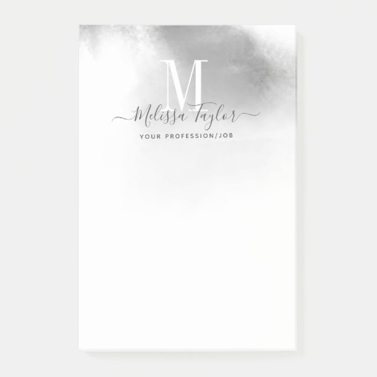 Abstracte zwart-witte Waterverf Post-it® Notes (Voorkant)