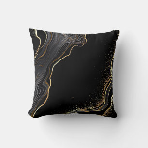 abstracte zwarte achtergrond met gouden aderen, kussen