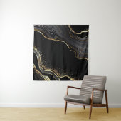 abstracte zwarte achtergrond met gouden aderen, wandkleed (In Situ (horizontaal))