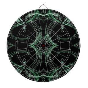 Abstracte zwarte en Blauwgroen groene breuklijn Dartbord