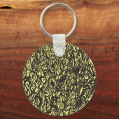 Abstracte zwarte en gele Sleutelhanger (Voorkant)