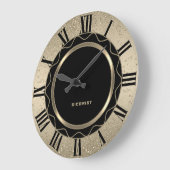 Abstracte zwarte en goudglitter grote klok (Hoek)