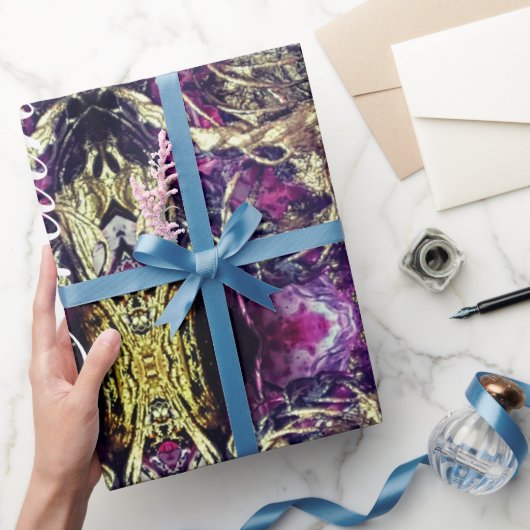 Abstracte zwarte en goudtouwen cadeaupapier (Geschenken)